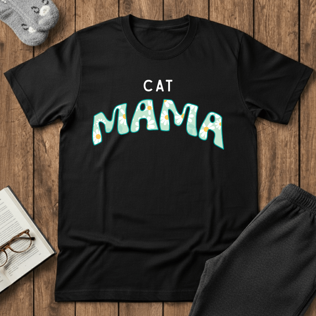 Cat Mama Daisy Green T-Shirt