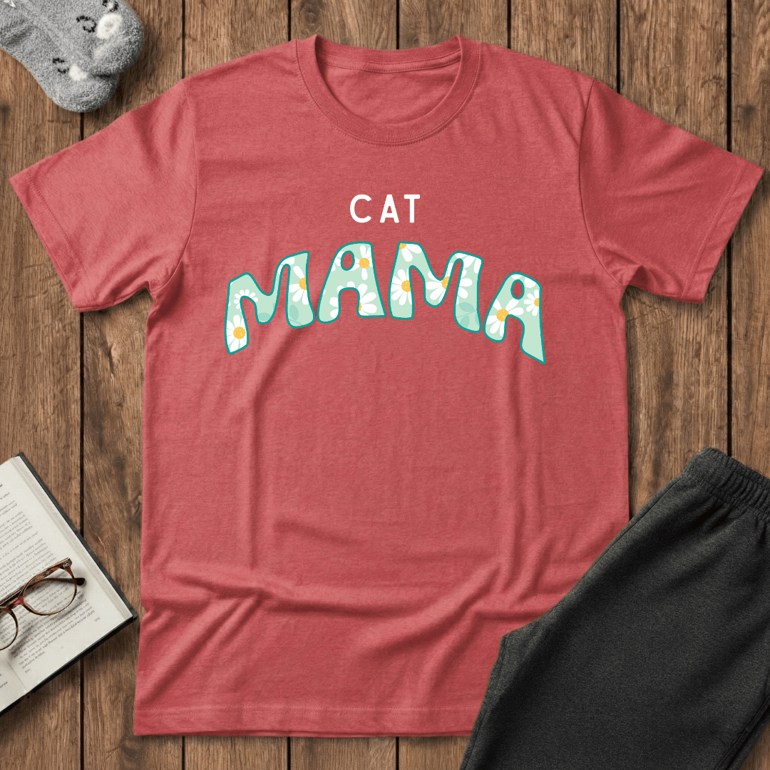 Cat Mama Daisy Green T-Shirt