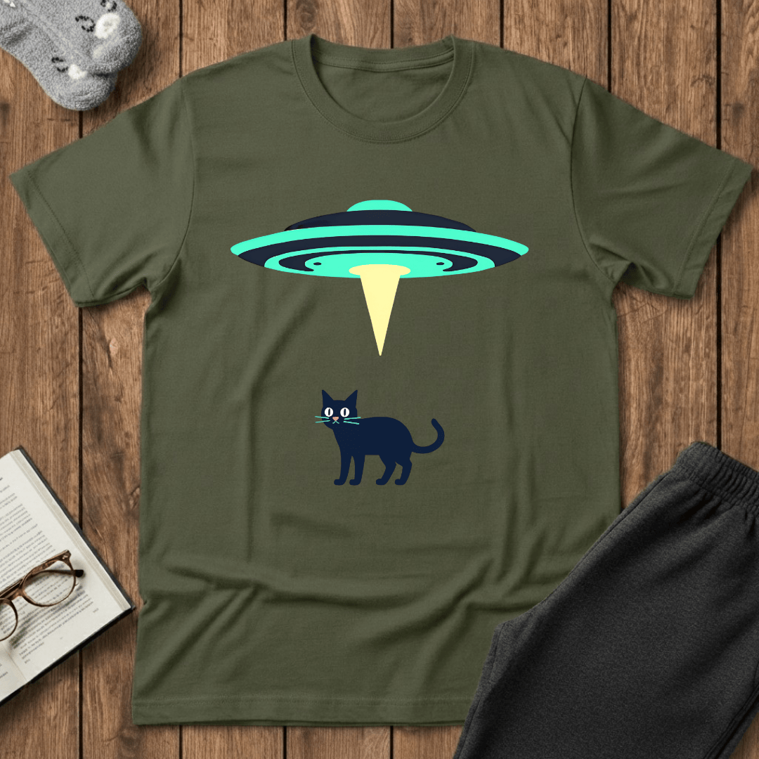 Abducted By Aliens Cat T-Shirt