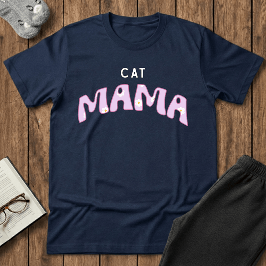 Cat Mama Daisy Purple T-Shirt