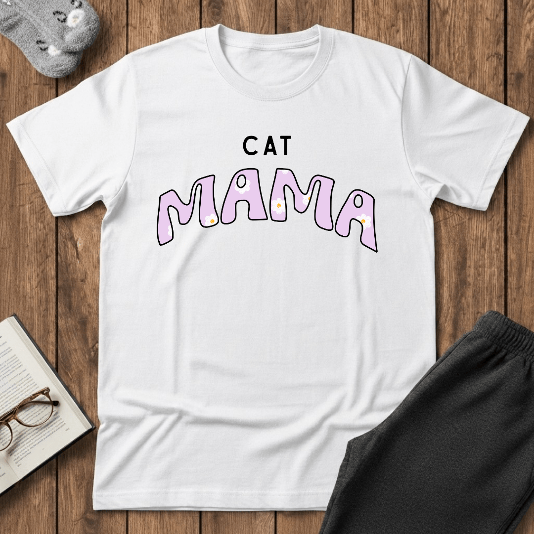 Cat Mama Daisy Purple T-Shirt