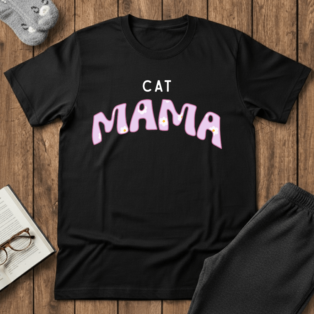 Cat Mama Daisy Purple T-Shirt