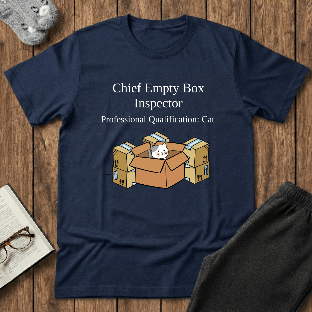 Chief Empty Box Inspector Cat T-Shirt