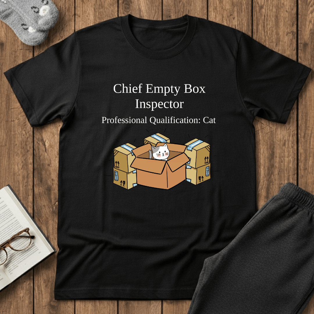 Chief Empty Box Inspector Cat T-Shirt