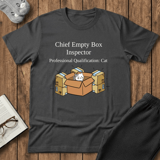 Chief Empty Box Inspector Cat T-Shirt