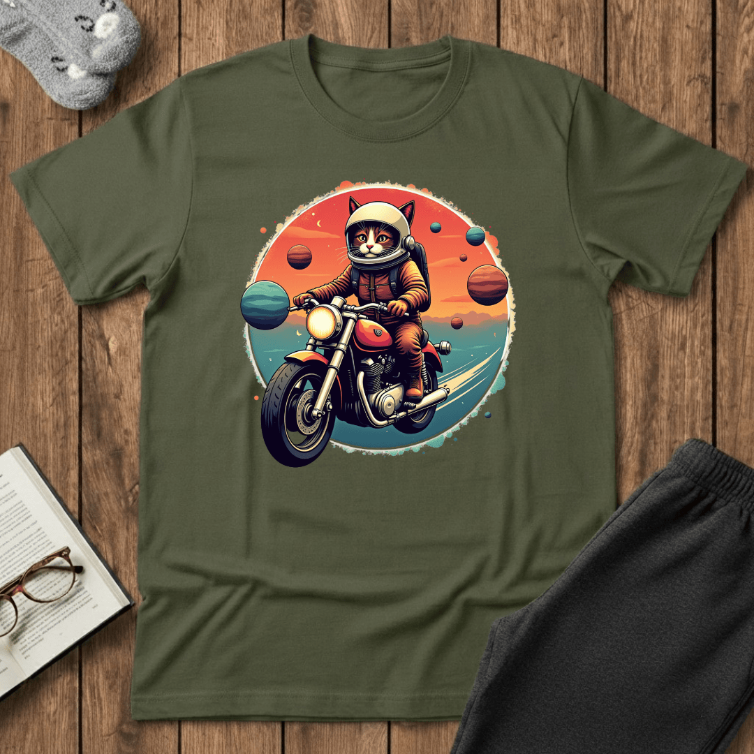 Cosmic Rider Cat T-Shirt