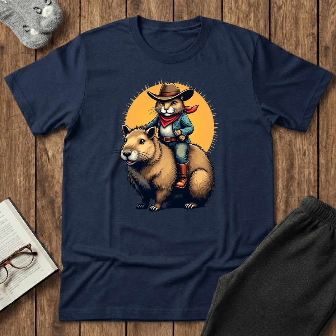 Cowboy Cat Riding Capybara T-Shirt