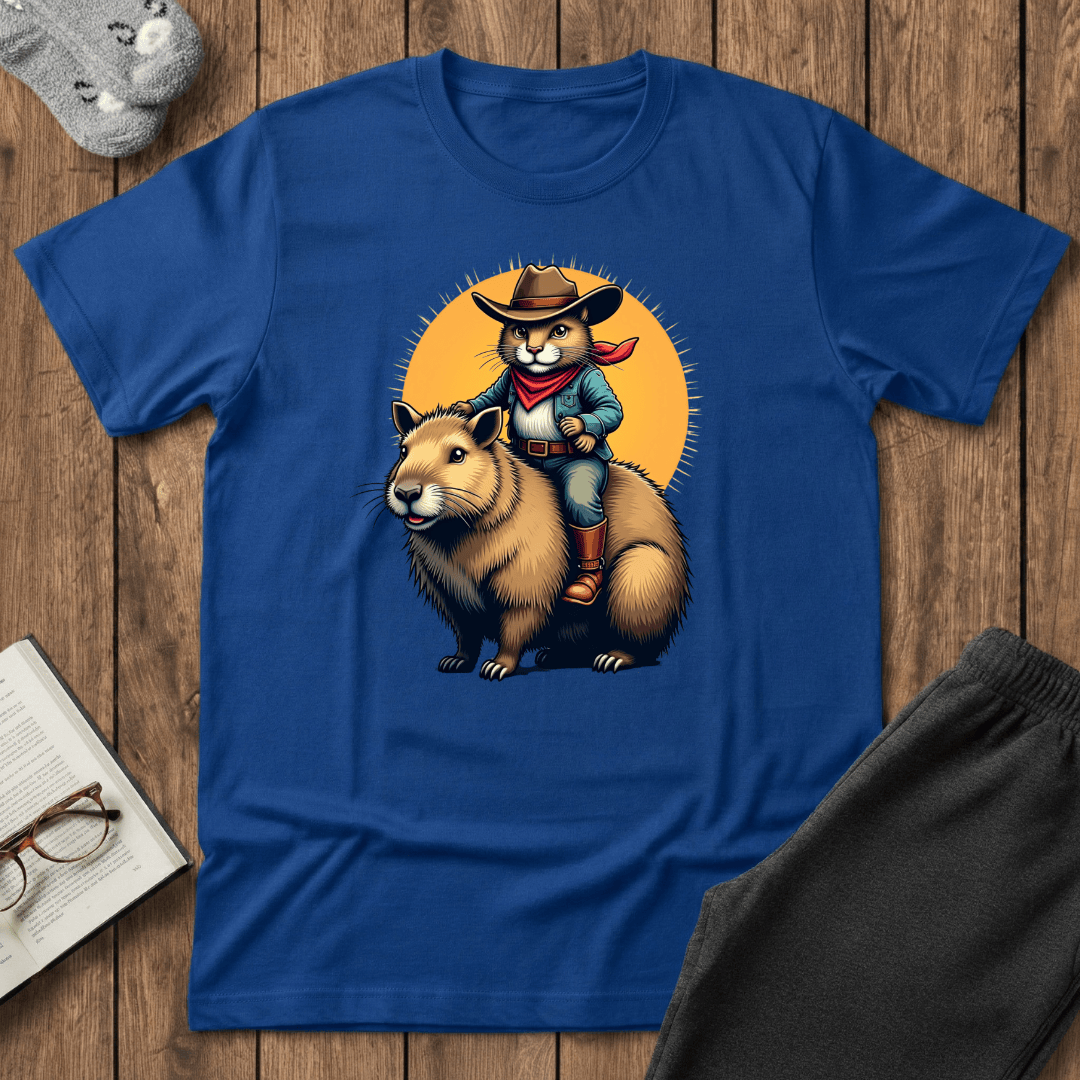 Cowboy Cat Riding Capybara T-Shirt