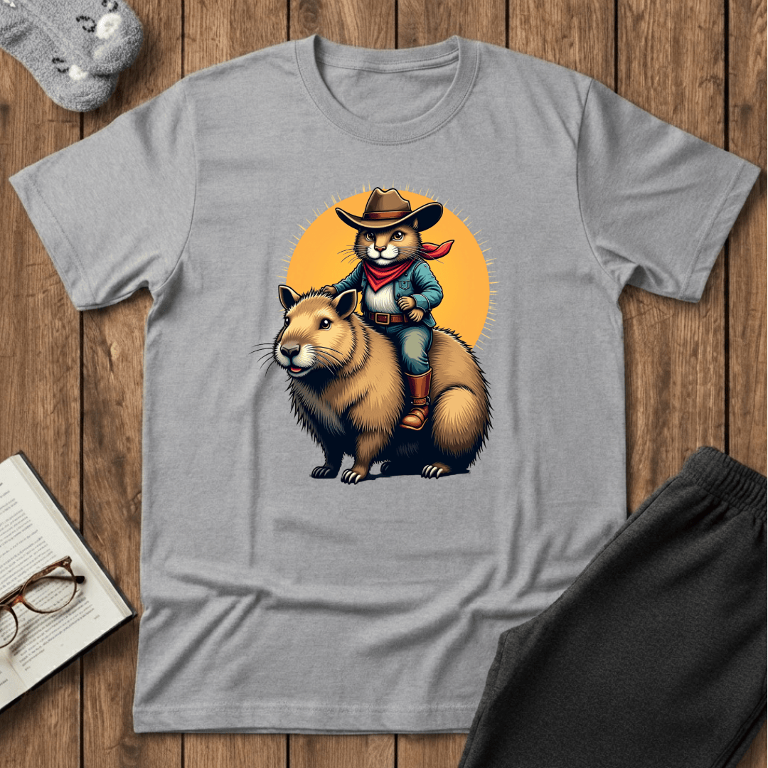 Cowboy Cat Riding Capybara T-Shirt