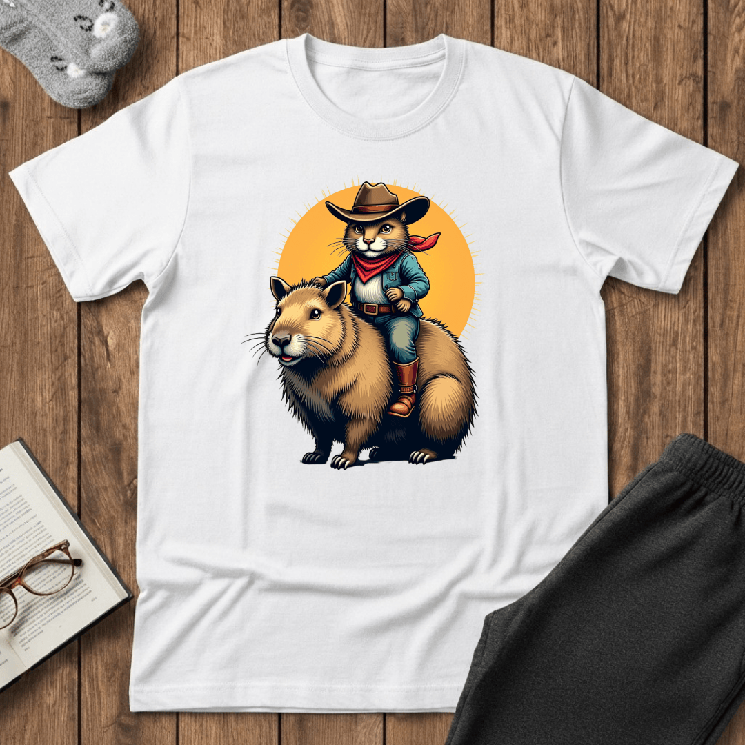 Cowboy Cat Riding Capybara T-Shirt