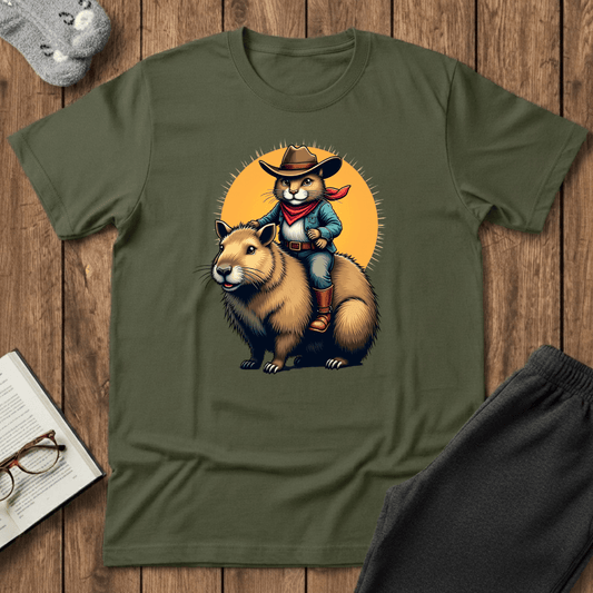 Cowboy Cat Riding Capybara T-Shirt