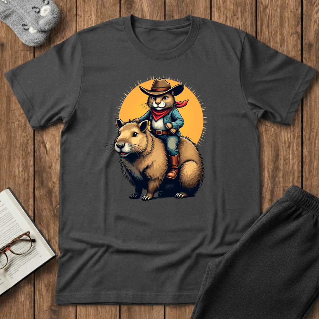 Cowboy Cat Riding Capybara T-Shirt