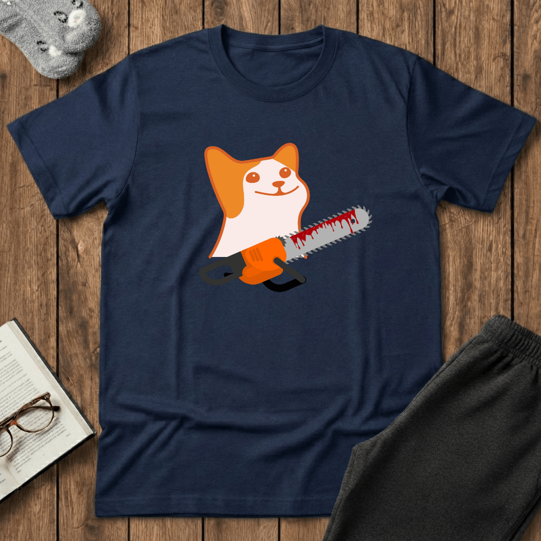 Creepy Cat With Chainsaw T-Shirt