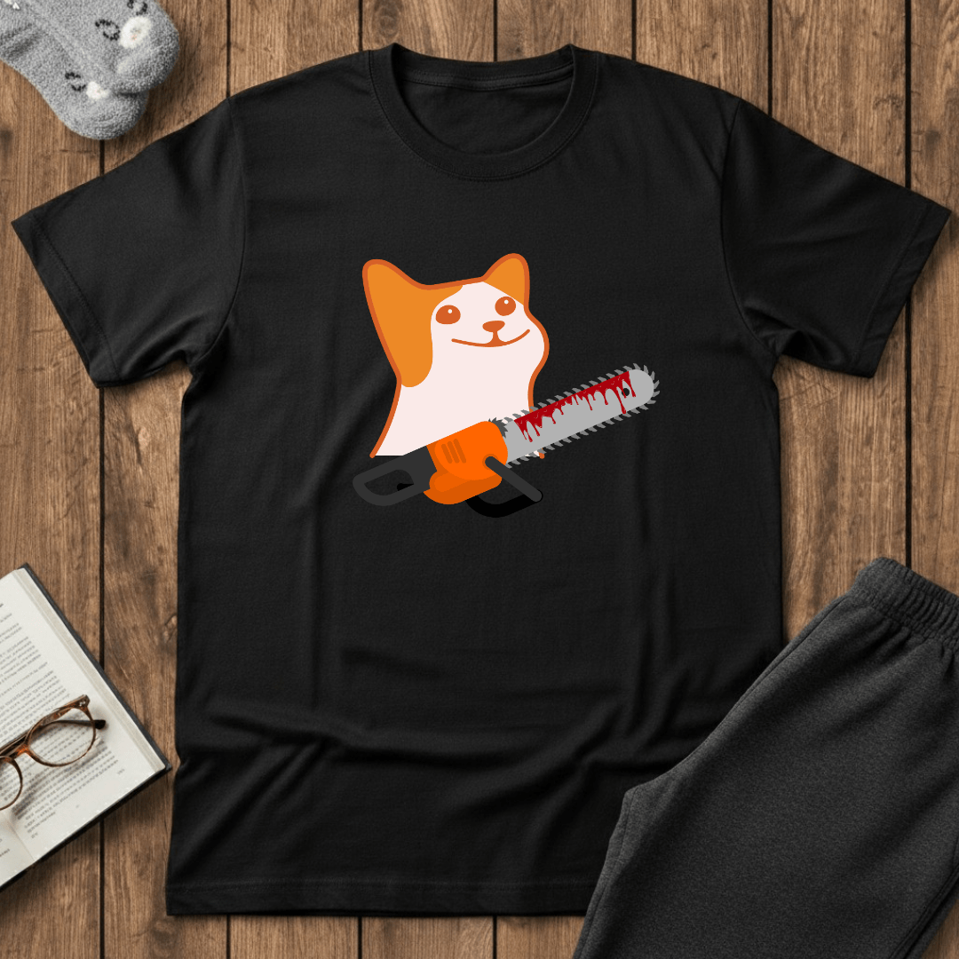 Creepy Cat With Chainsaw T-Shirt