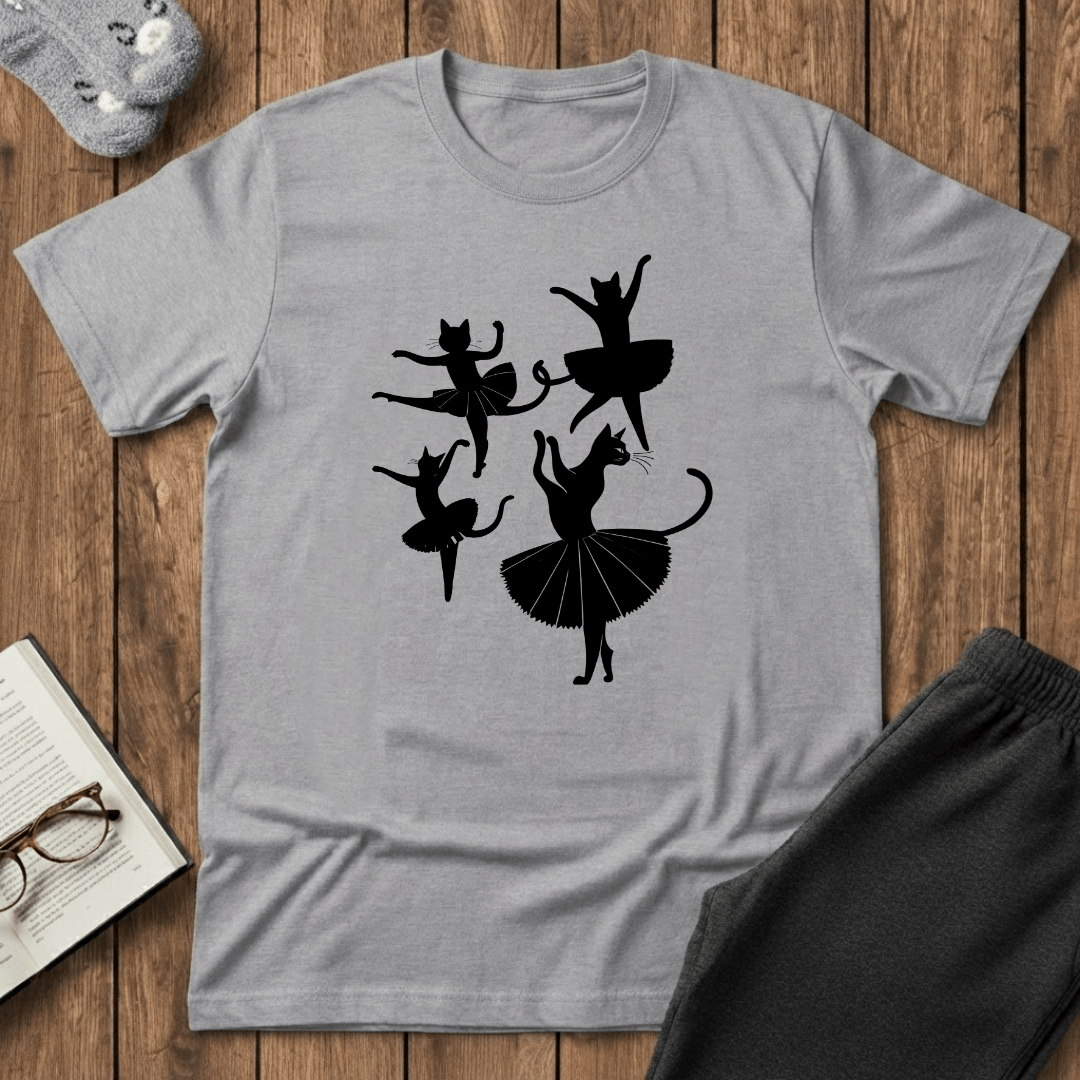 Ballet Cat Silhouette Dance T-Shirt