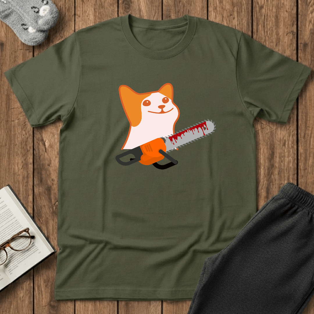 Creepy Cat With Chainsaw T-Shirt