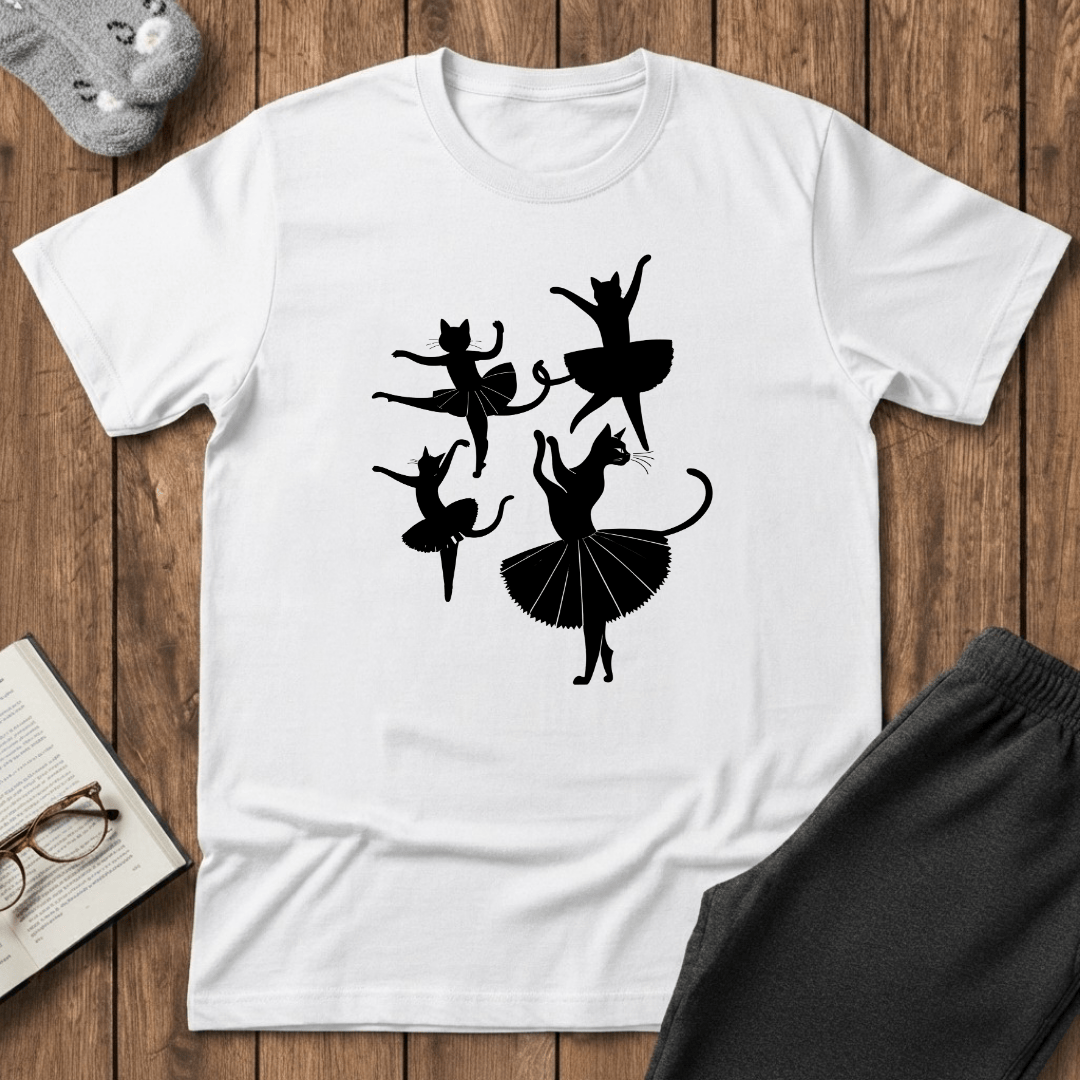 Ballet Cat Silhouette Dance T-Shirt