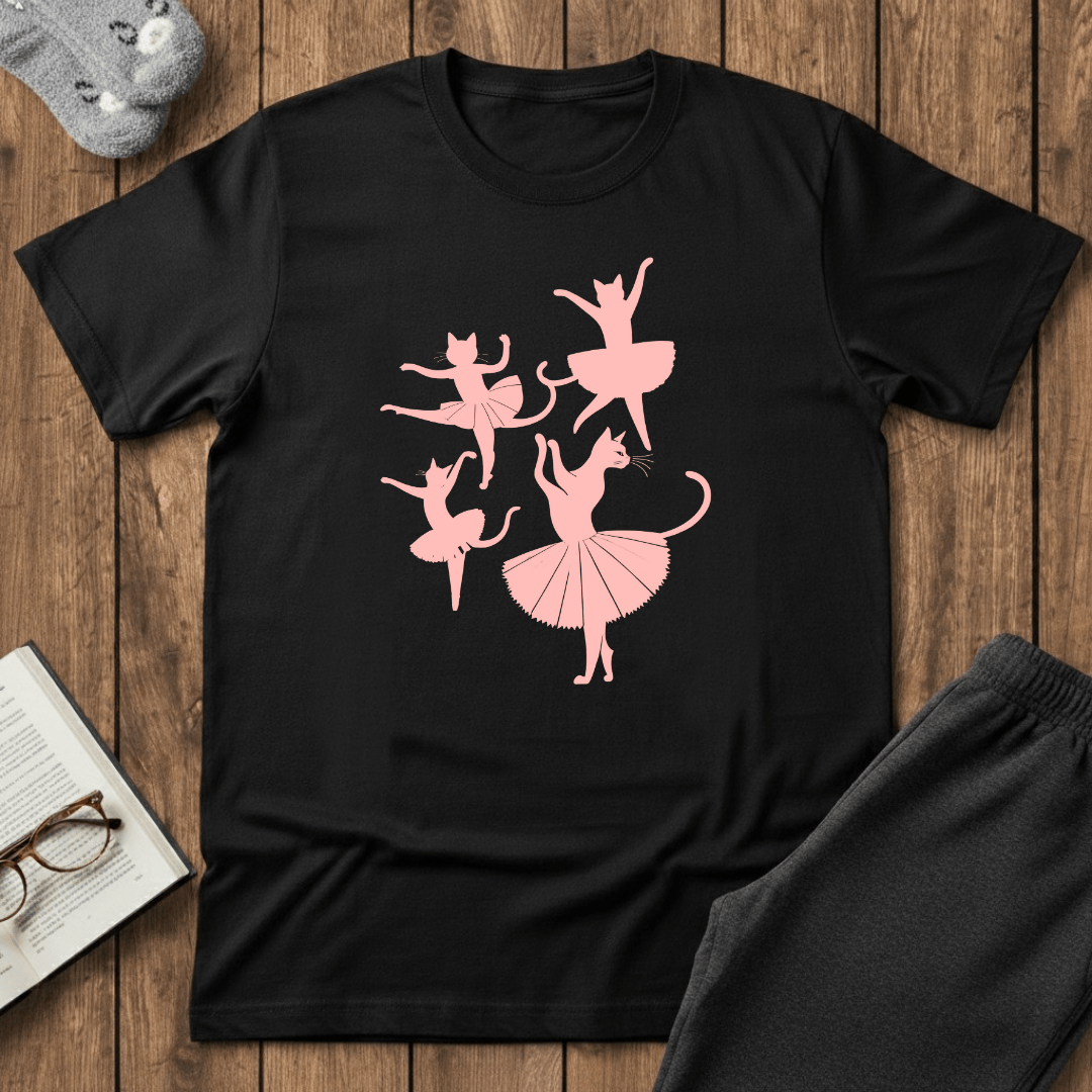 Ballet Cat Silhouette Dance T-Shirt