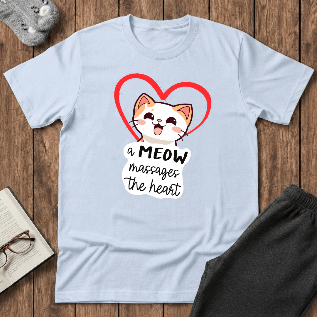 Heart Massaging Meow Cat T-Shirt