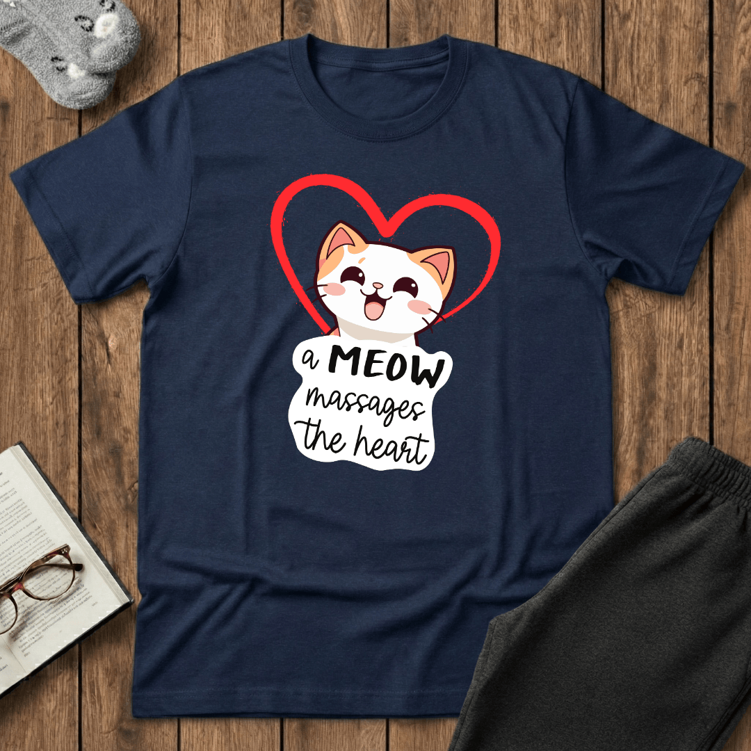 Heart Massaging Meow Cat T-Shirt