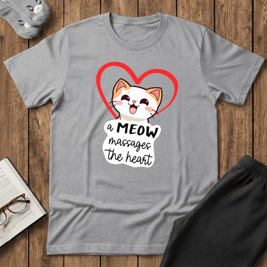 Heart Massaging Meow Cat T-Shirt
