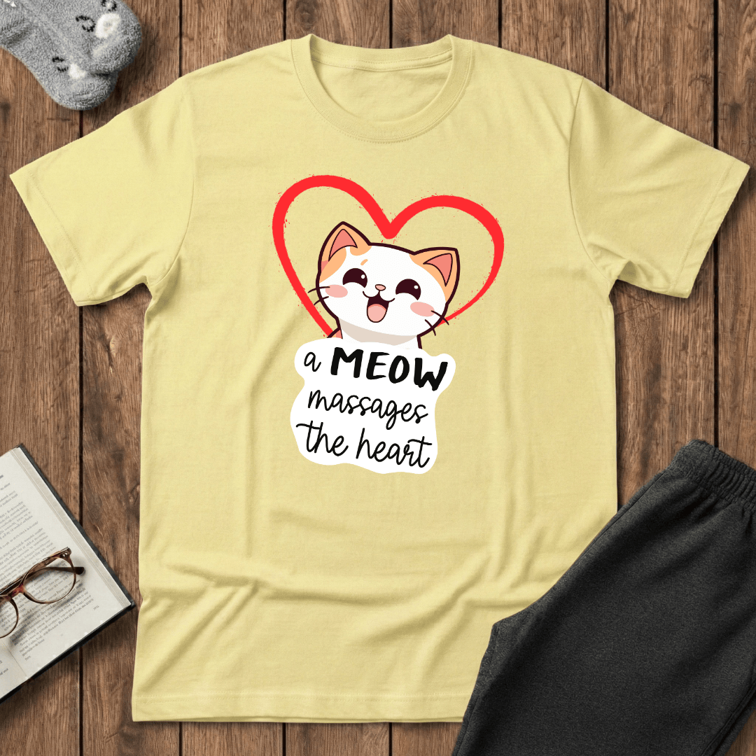Heart Massaging Meow Cat T-Shirt