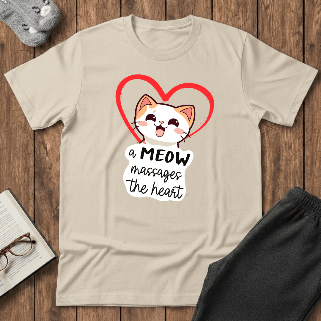 Heart Massaging Meow Cat T-Shirt