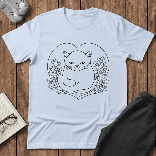 Heartful Wildflower Cat T-Shirt