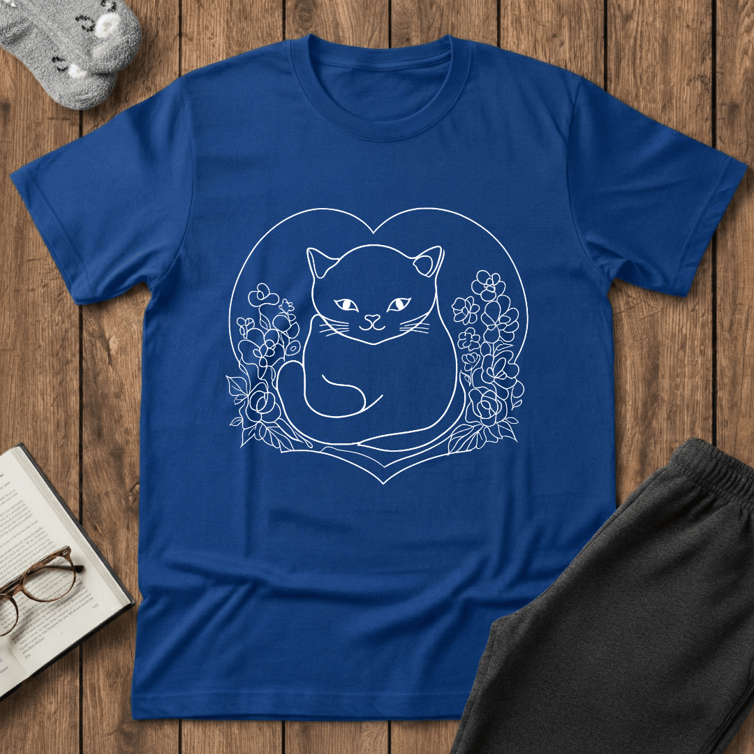 Heartful Wildflower Cat T-Shirt