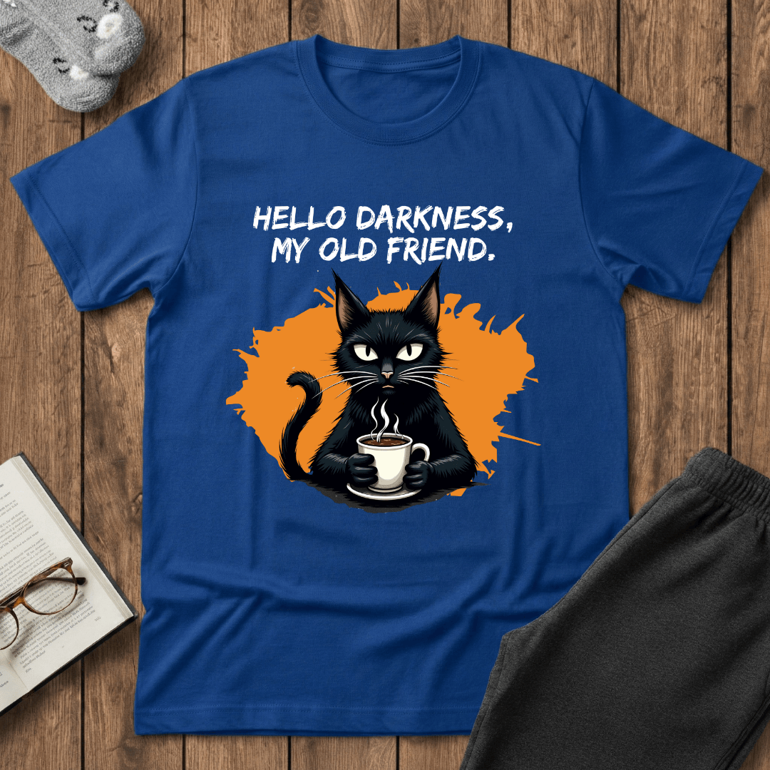 Hello Darkness, My Old Friend (Coffee Cat) T-Shirt