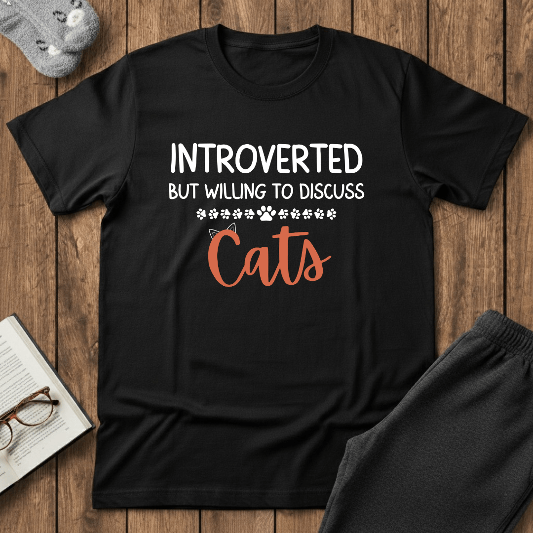 Introverted But Willing To Discuss Cats T-Shirt
