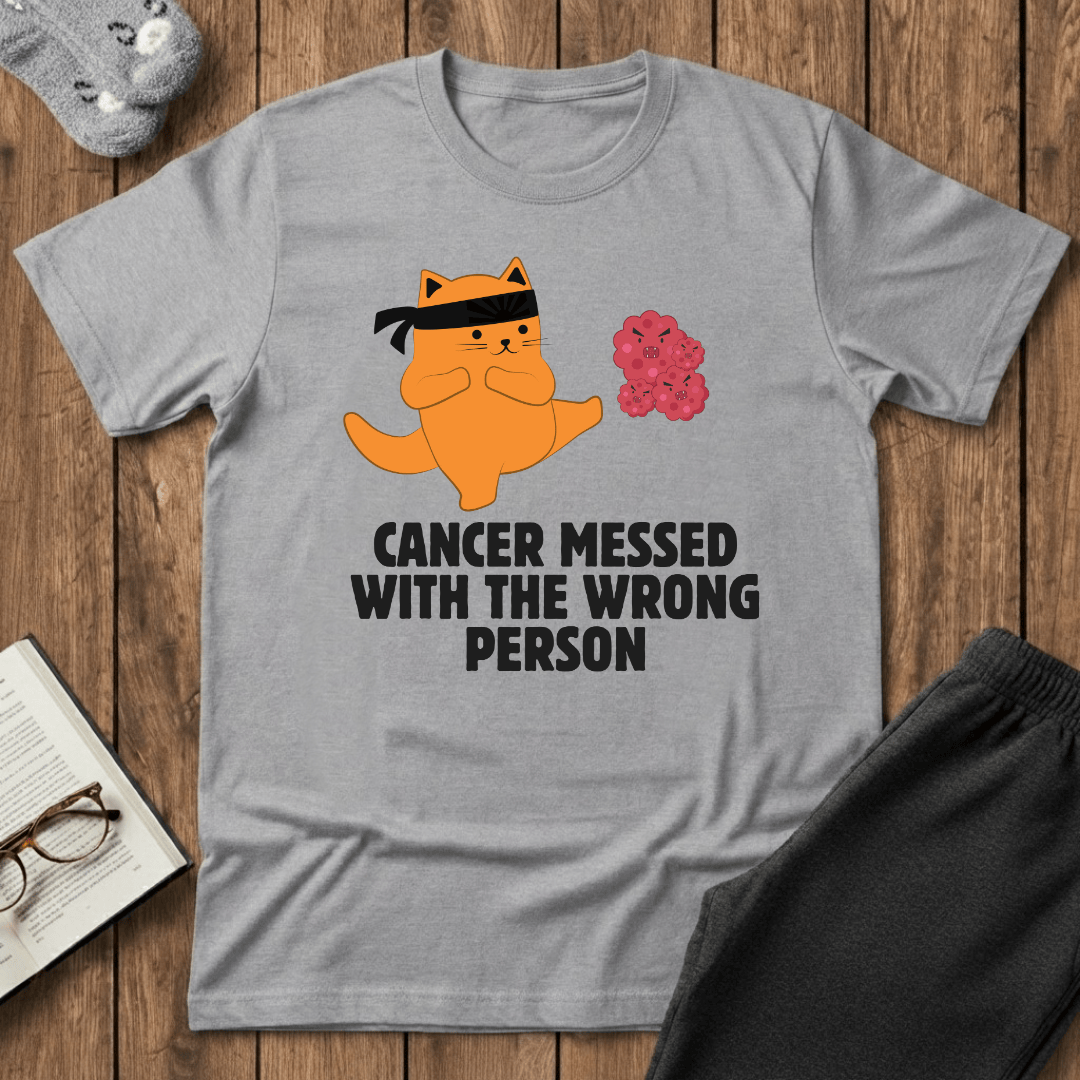 Cancer Messed With the Wrong Person Ninja Cat T-Shirt