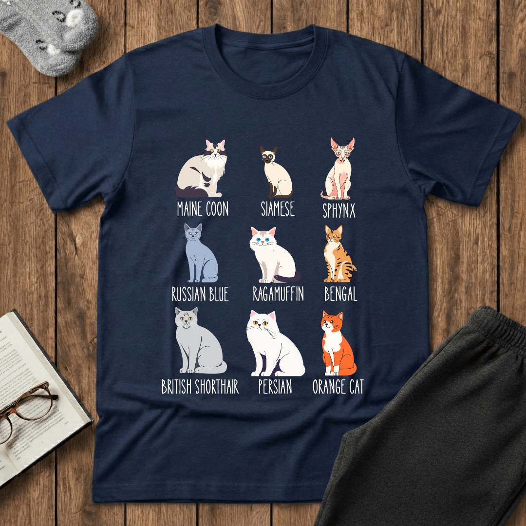 Cat Breed Showcase T-Shirt