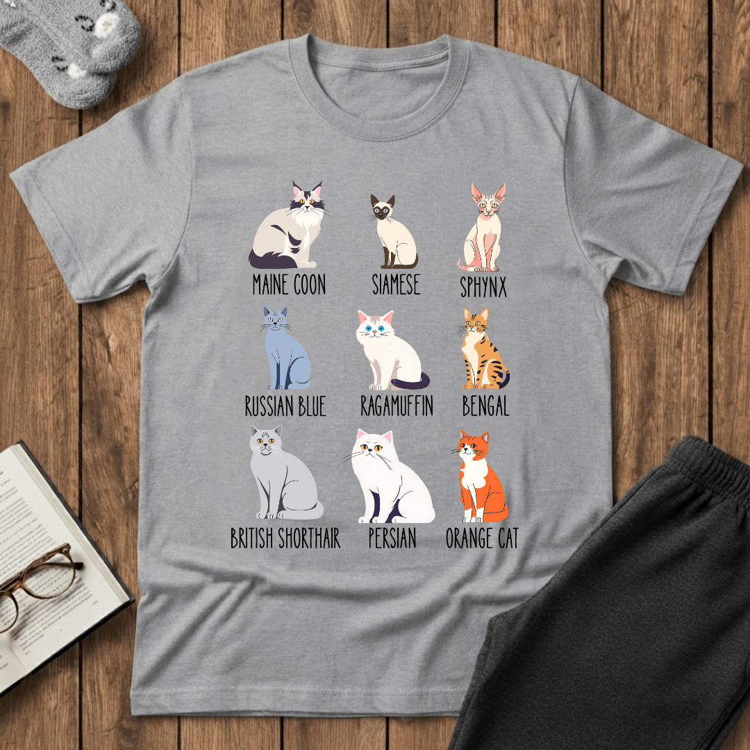 Cat Breed Showcase T-Shirt