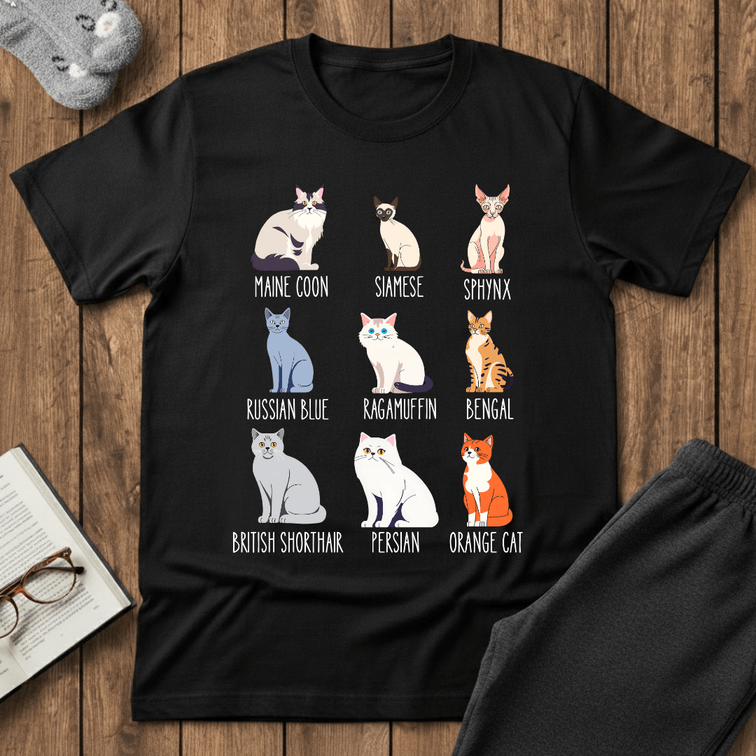 Cat Breed Showcase T-Shirt