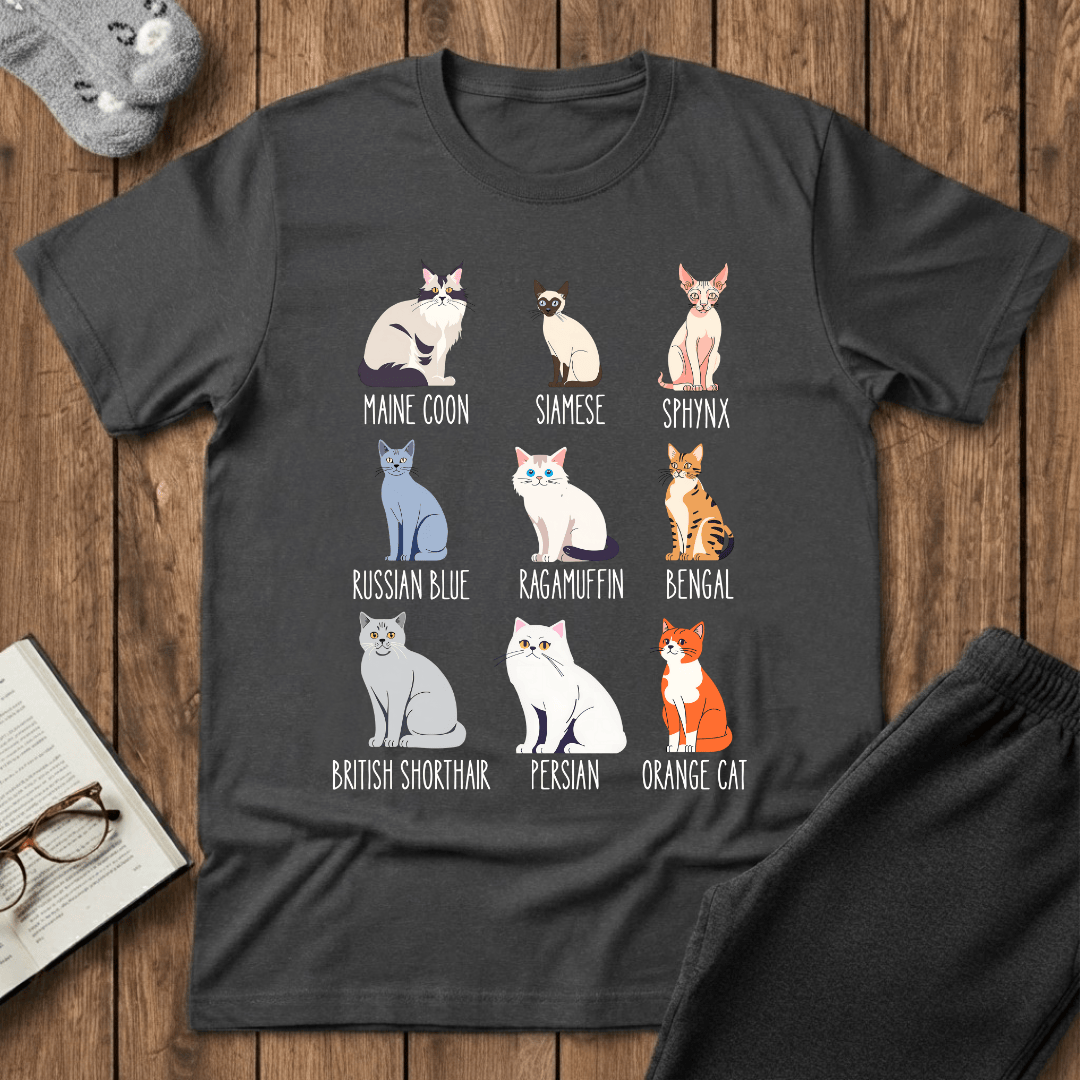 Cat Breed Showcase T-Shirt