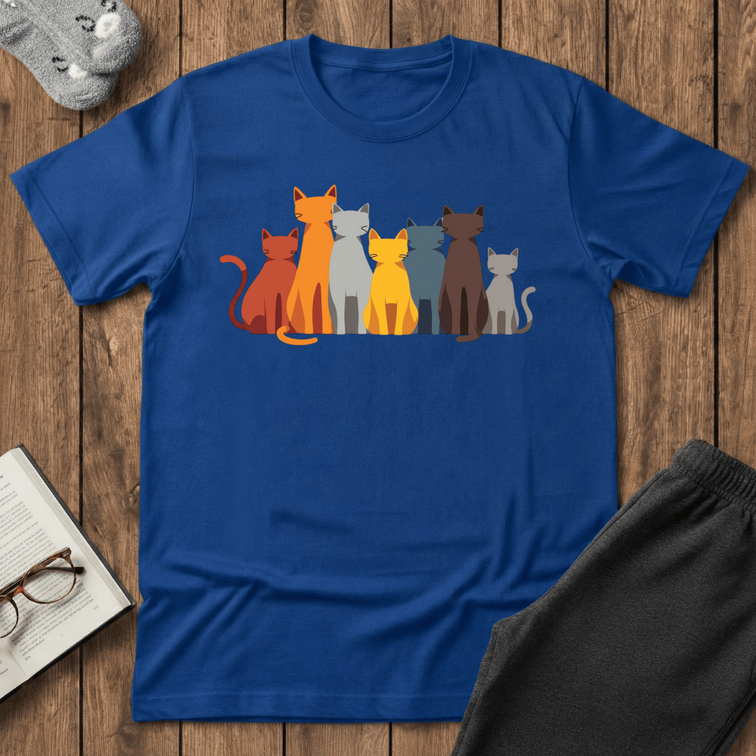 Cat Crowd Color Block T-Shirt