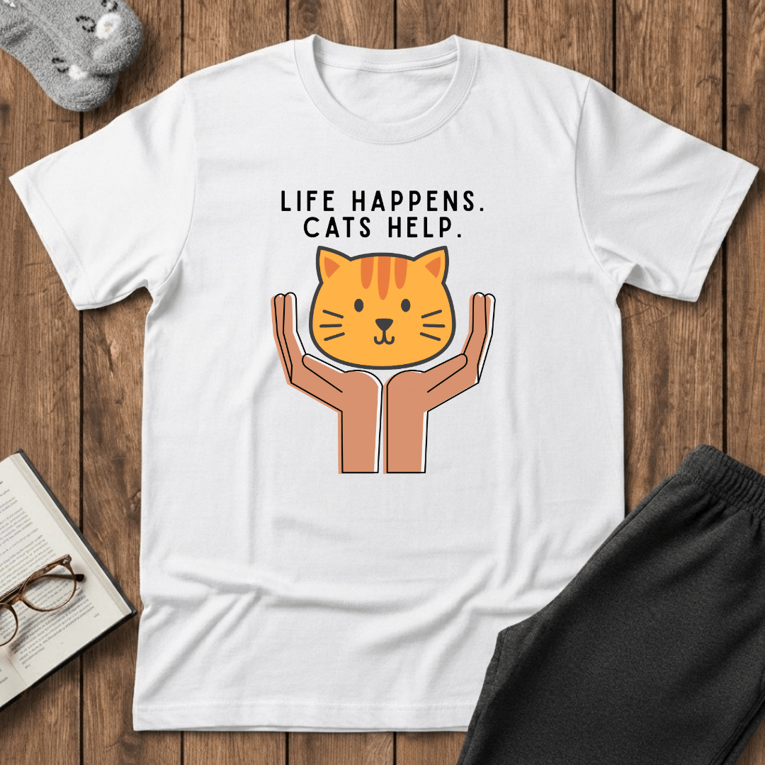 Life Happens. Cats Help T-Shirt