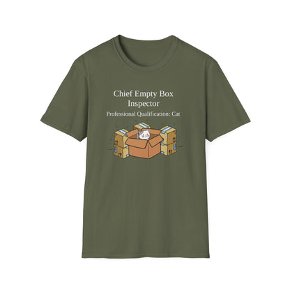 Chief Empty Box Inspector Cat T-Shirt