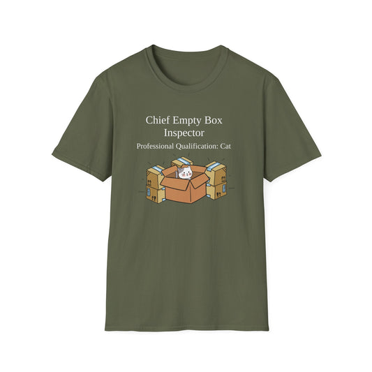 Chief Empty Box Inspector Cat T-Shirt