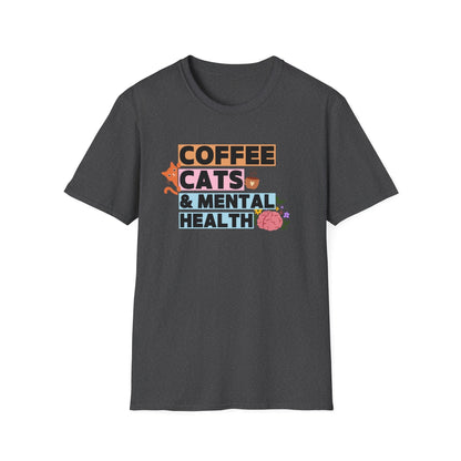 Coffee, Cats & Mental Health T-Shirt