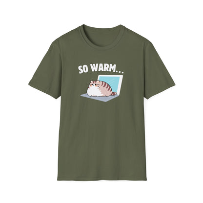 So Warm Laptop Cat T-Shirt