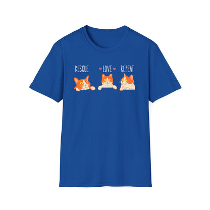 Rescue Love Repeat Cats T-Shirt