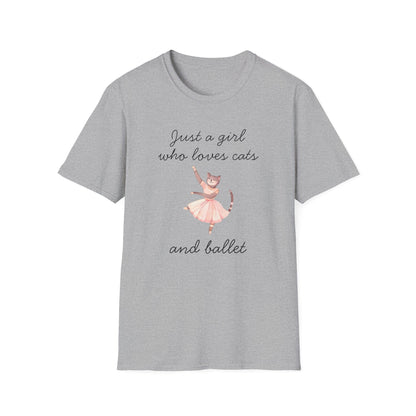 Just a Girl Who Loves Cats and Ballet T-Shirt