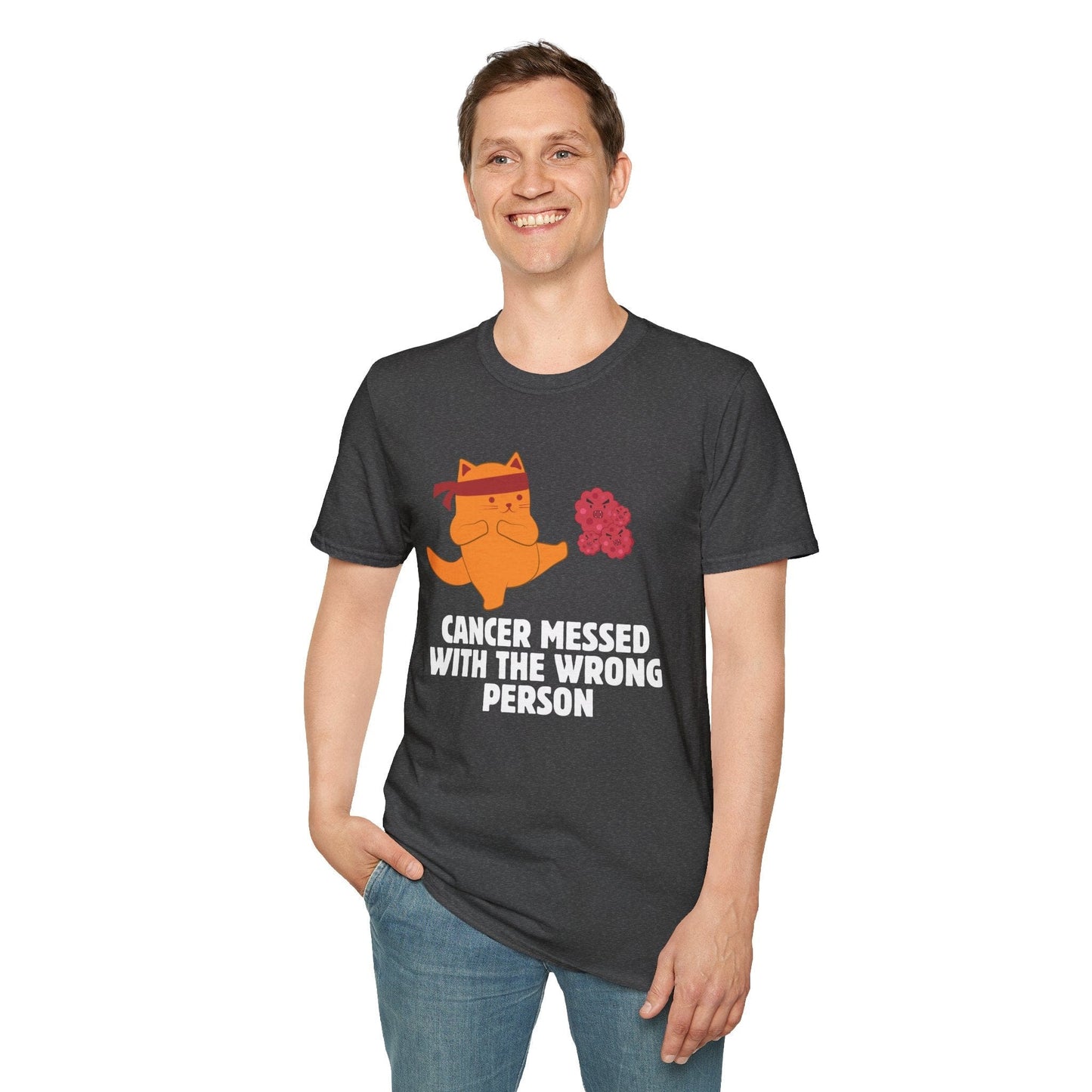 Cancer Messed With the Wrong Person Ninja Cat T-Shirt