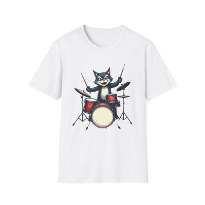 Rock ‘n’ Roll Kitty Drummer T-Shirt
