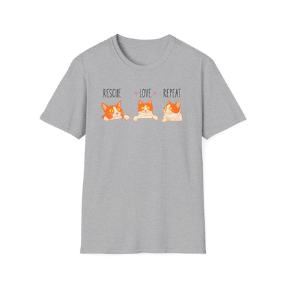 Rescue Love Repeat Cats T-Shirt