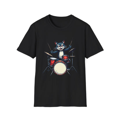 Rock ‘n’ Roll Kitty Drummer T-Shirt