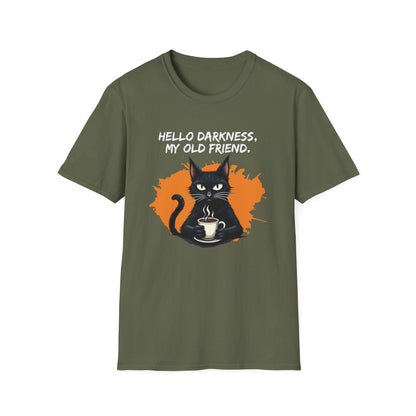Hello Darkness, My Old Friend (Coffee Cat) T-Shirt