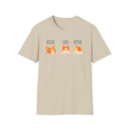 Rescue Love Repeat Cats T-Shirt